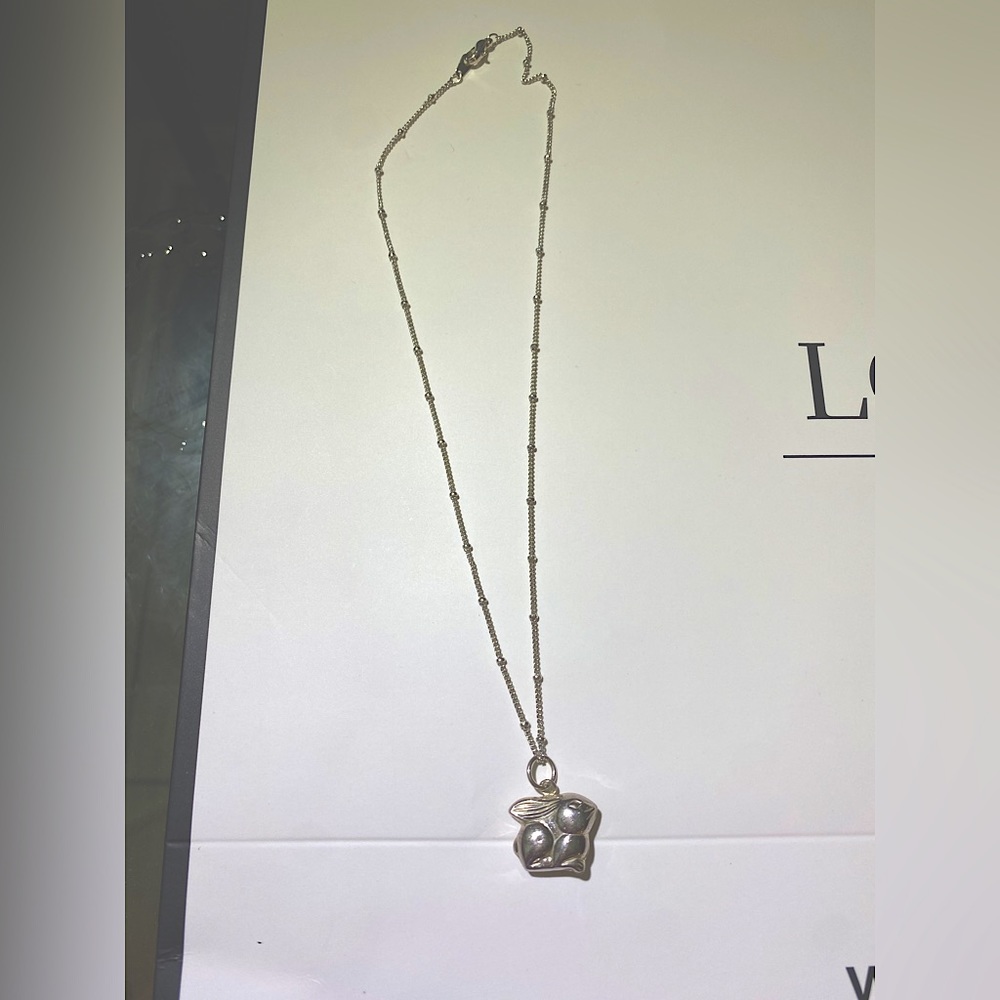 Sterling silver bunny rabbit necklace